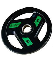 Олимпийский обрезиненный диск 10 кг Aerofit AFPLC10 (AFP086-10KG) (черно-зеленый)