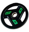 Олимпийский обрезиненный диск 10 кг Aerofit AFPLC10 (AFP086-10KG) (черно-зеленый)