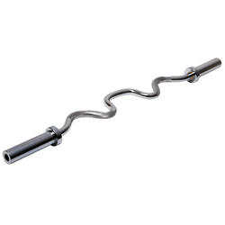 ﻿﻿Гриф олимпийский хромированный сильноизогнутый 47" с замками FT-OB-47-W-CR-SC