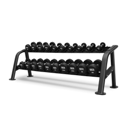 Набор обрезиненных гантелей BRONZE GYM 27.5-50 кг - 10 пар, шаг 2,5 кг