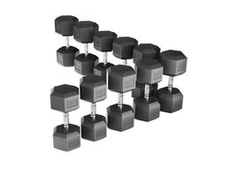 Ряд гантелей гексагональных UNIX Fit обрезиненные от 27,5 до 50 кг